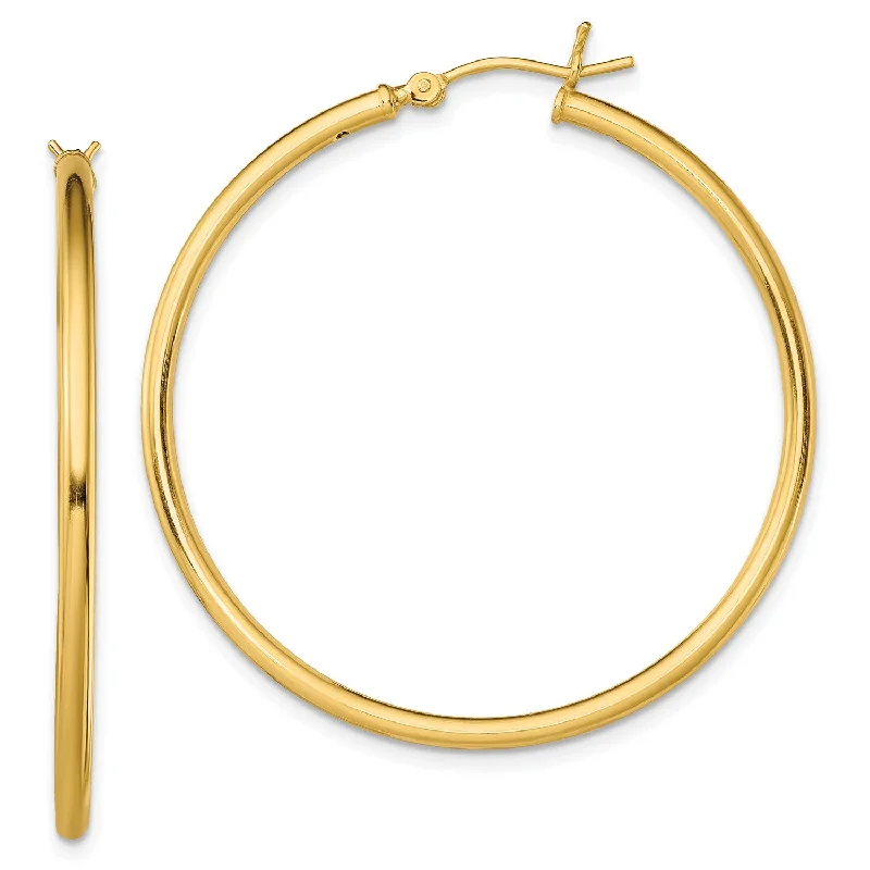 Glamorous Jewelry, Glamorous Deals – Shop Now Street Style Discounts Goldtone Sterling Silver 2X40MM Hoop Earrings