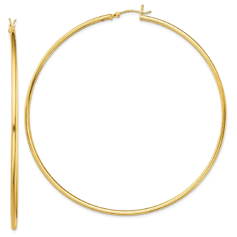 Last Chance To Shop High-End Jewelry At Markdown Prices Goldtone Sterling Silver 2X80MM Hoop Earrings