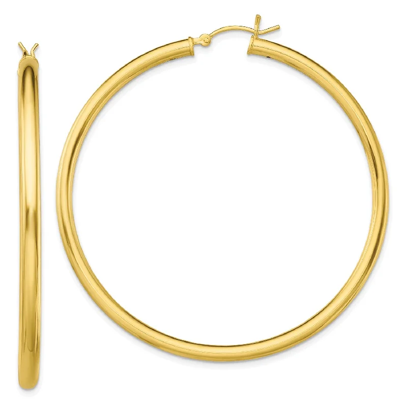 Don't Miss Out On Jaw-Dropping Jewelry Discounts Affordable Luxury Fashion Goldtone Sterling Silver 3X55MM Hoop Earrings