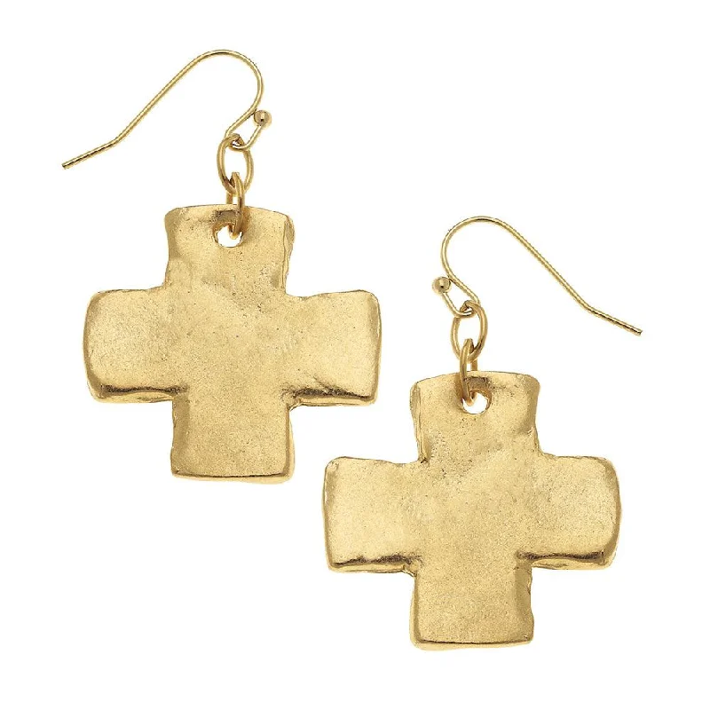 Flash Sale On Stunning Jewelry – Don't Miss Out Hammered Cross Dangle Earrings