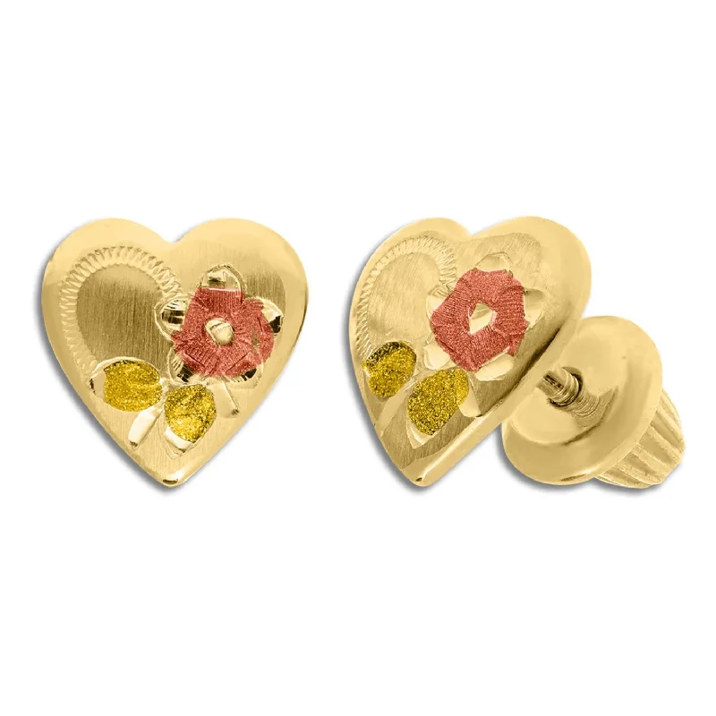 Unique Jewelry For Less – Shop The Sale Now Unleash Your Fashion Kiddie Kraft 14KT Yellow Gold Childrens Heart Stud Earrings