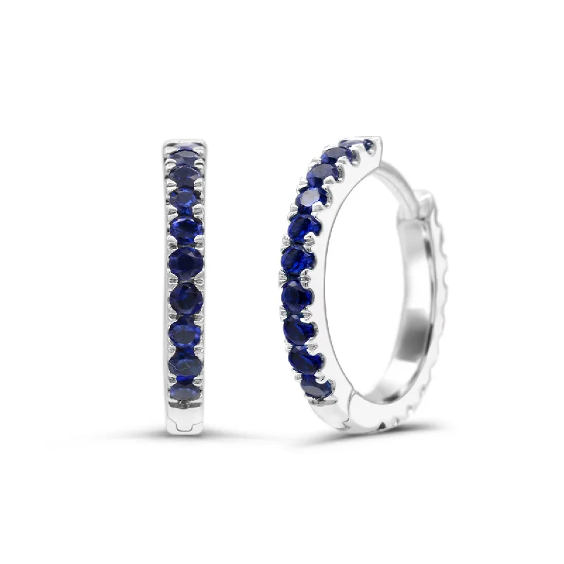 Special Sale On Handcrafted Jewelry – Shop Today Street Style Discounts Lab Created Blue and White Sapphire Reversible Hoops in Sterling Silver