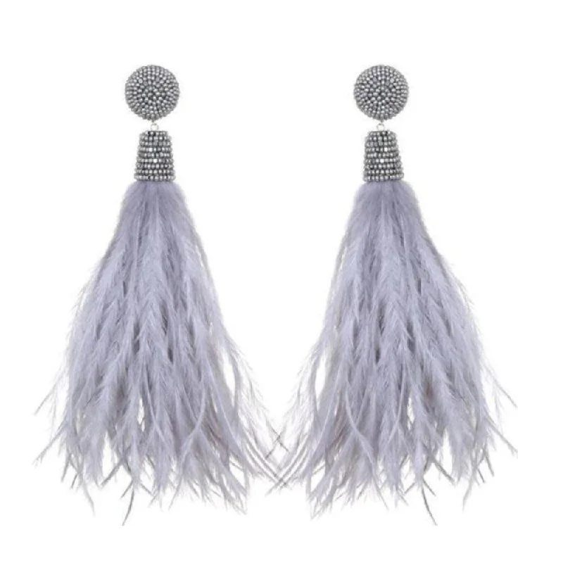 Luxury Jewelry Clearance – Shop Premium Styles Now Must-Have Style Discounts Light Gray Feather Earrings