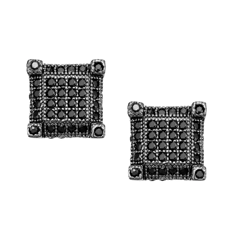 Don't Miss Our Biggest Jewelry Sale Of The Season The Latest Fashion Trends Luxe Layers Black Rhodium Sterling Silver Cubic Zirconia 7MM Stud Earrings