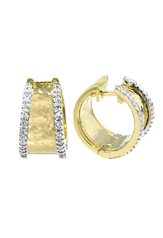 Exclusive Jewelry Offers – Shine For Less Get The Latest Trends D'Oro 14K Two Tone Diamond Hoop Earrings, 0.40 TCW