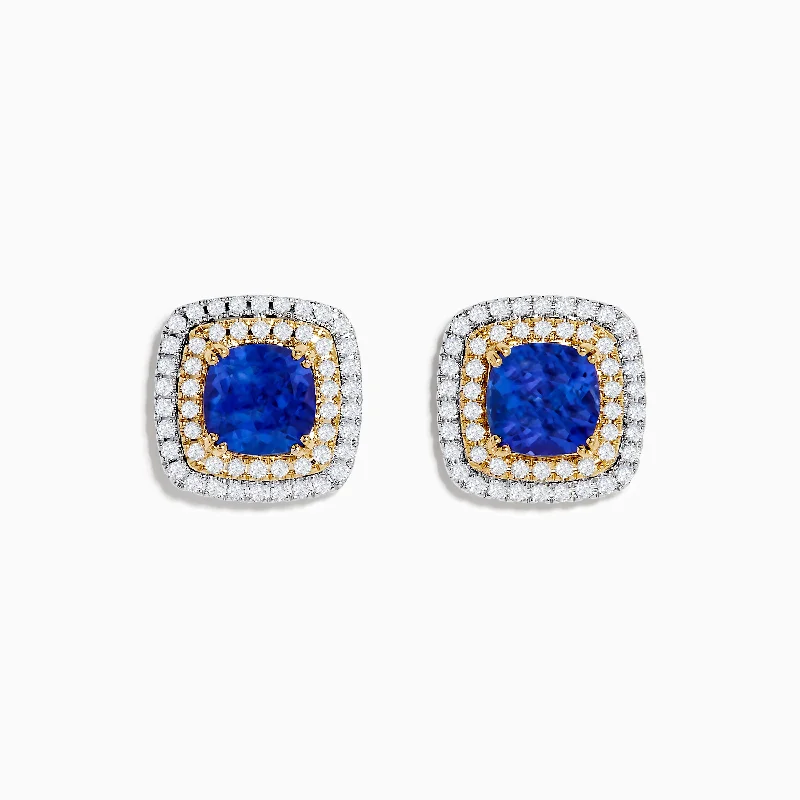 Luxury Jewelry Sale – Elegant Styles At Unbeatable Prices Flash Sales Nahla Siri 14K White & Yellow Gold Tanzanite and Diamond Stud Earrings