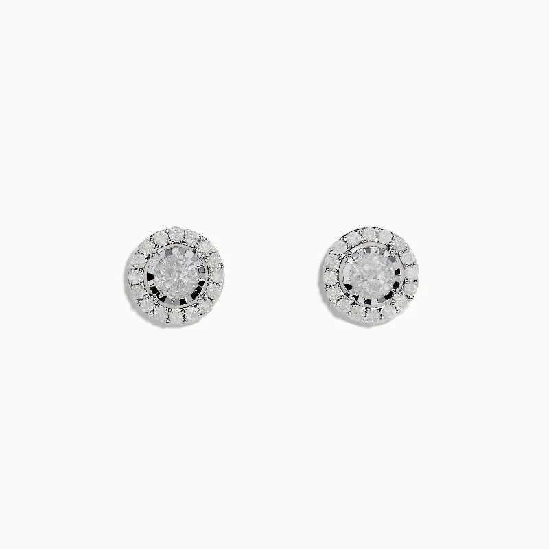 Premium Jewelry, Premium Discounts – Act Fast Vintage-Inspired Style Offers Pave Classica 14K White Gold Diamond Halo Stud Earrings 0.98 TCW