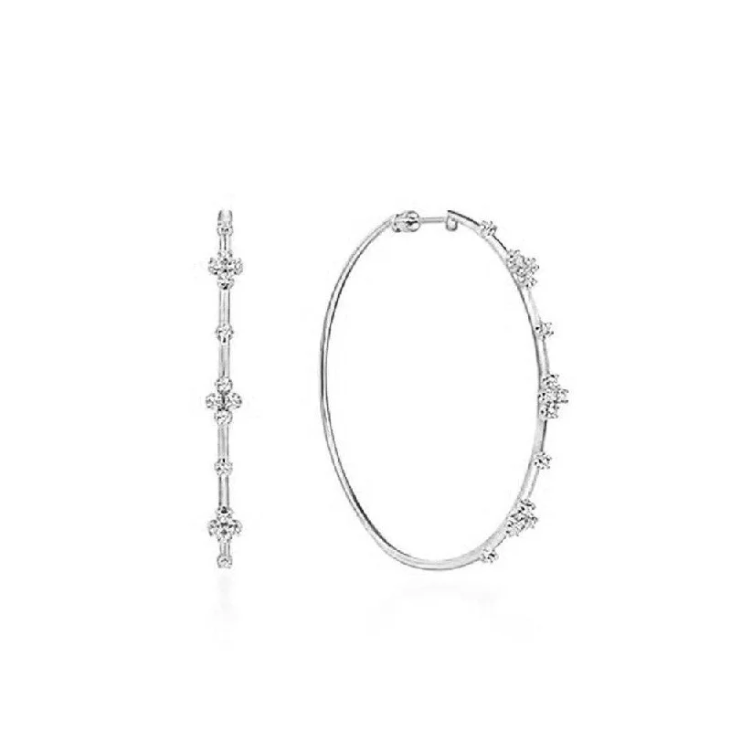 Stunning Jewelry Pieces At The Lowest Prices Ever Quatrefoil Classic Diamond Hoops 1.5" Dia