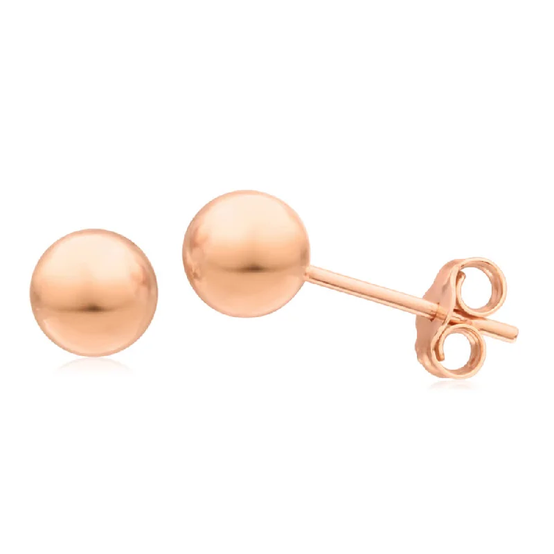 Elegant Jewelry At Unbeatable Offers – Shop Before It's Gone Special Offer For You Rose Gold Plated Sterling Silver Ball 6mm Stud Earrings