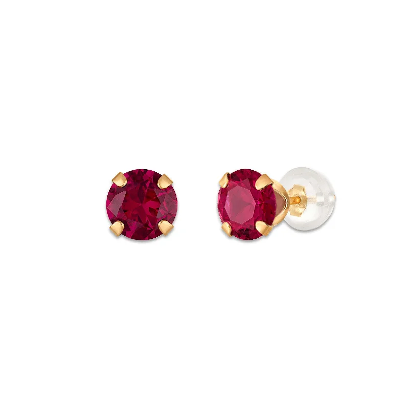 Fine Jewelry, Limited-Time Offers Available Chic Trend Collection Ruby Birthstone Stud Earrings in 10KT Gold