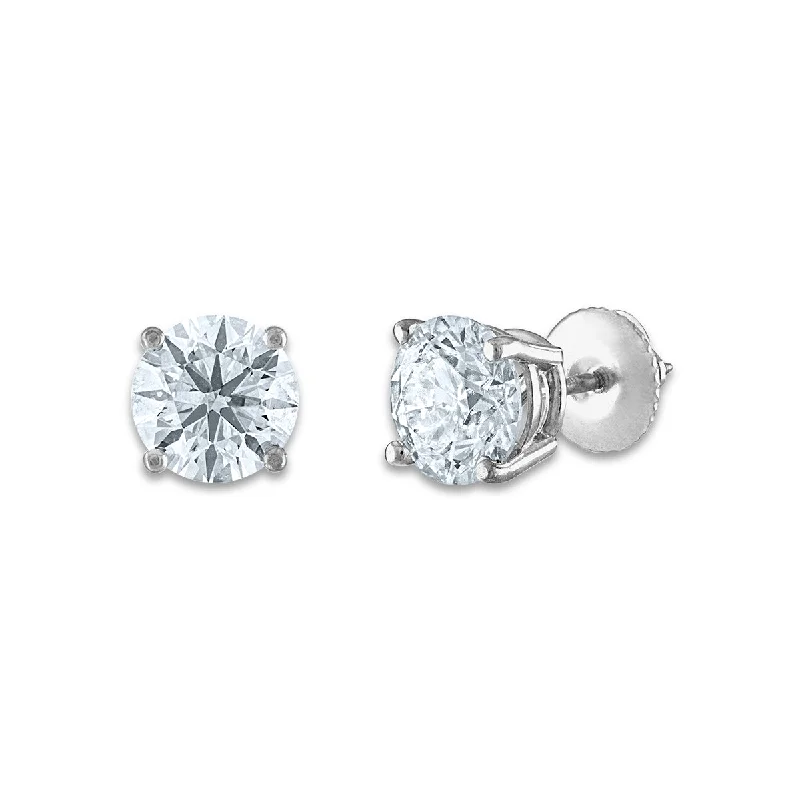 Unlock Unbeatable Jewelry Deals Before They’Re Gone Modish Fashion Discounts Signature Certificate EcoLove 2 CTW Round Lab Grown Diamond Solitaire Stud Earrings in 14KT White Gold