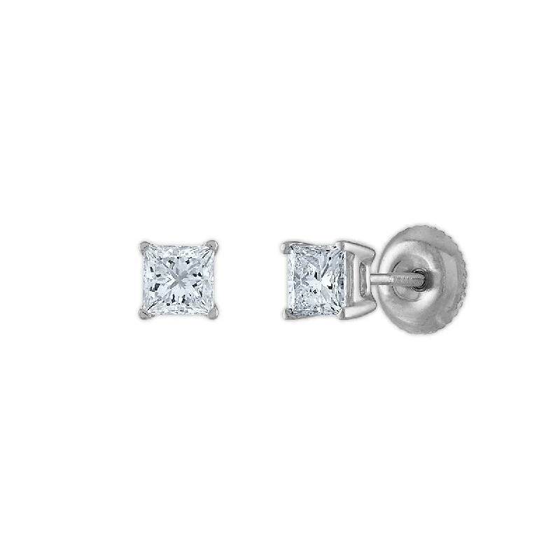 Don't Miss Out On Bestselling Jewelry At Special Prices Urban Style Promotions Signature Certificate EcoLove 3/4 CTW Princess Cut Lab Grown Diamond Solitaire Stud Earrings in 14KT White Gold