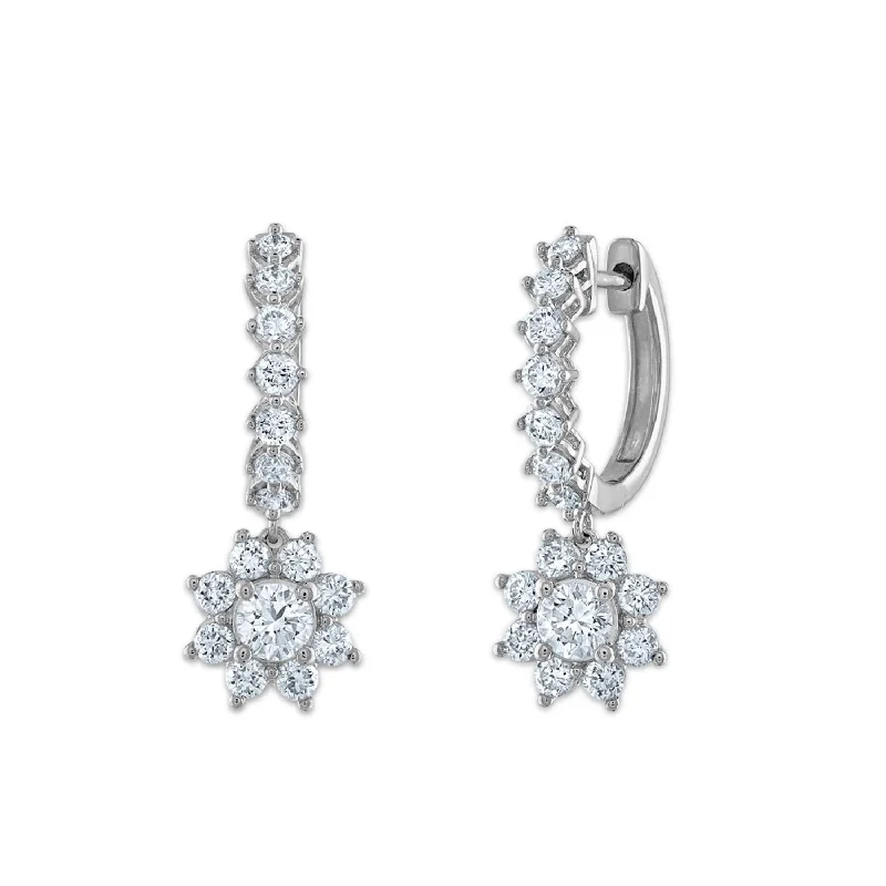 Last Chance To Shop High-End Jewelry At Markdown Prices Top Brand Discounts Signature EcoLove 1-1/3 CTW Lab Grown Diamond Drop & Dangle Hoop Earrings in 14KT White Gold