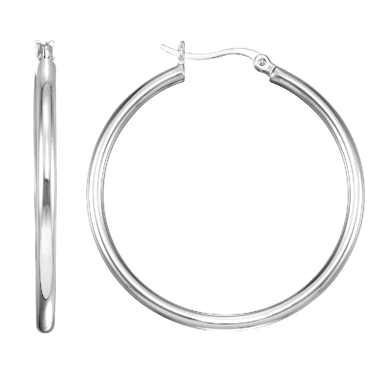 Jewelry Deals That Outshine The Rest New Season Fashion Preview Sale Simone I Smith Collection Platinum Plated Sterling Silver 35X2MM Hoop Earrings