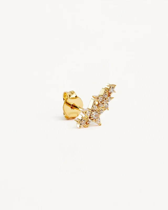 Bestselling Jewelry At Special Promotional Rates Modern Chic Discounts 14k Solid Gold Stardust Lab-Grown Diamond Ear Crawler-Left