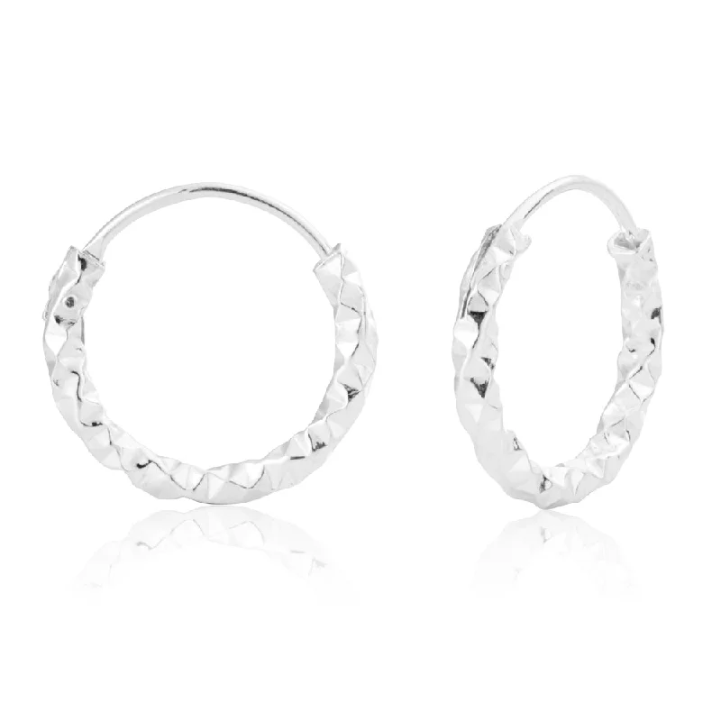 Fashion-Forward Jewelry At Exclusive Discounts Hot Items Sterling Silver 15mm Fancy Dicut Sleeper Earrings