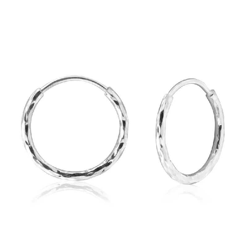 Shop Dazzling Jewelry At The Best Prices Trendy Women'S Wear Collection Sterling Silver 15mm Twist Hoop Sleeper Earrings