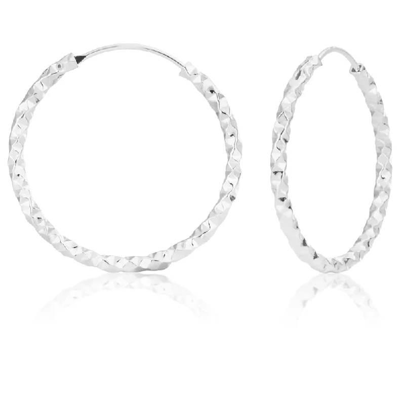 Shop Modern Jewelry Collections With Exclusive Discounts Sterling Silver 27mm Fancy Hoops