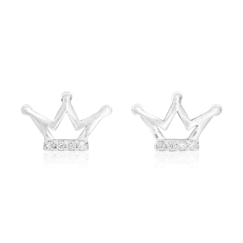 Fashion-Forward Jewelry At Incredible Prices Unleash Your Trend Driven Style Sterling Silver 3 Point Crown Stud Earrings