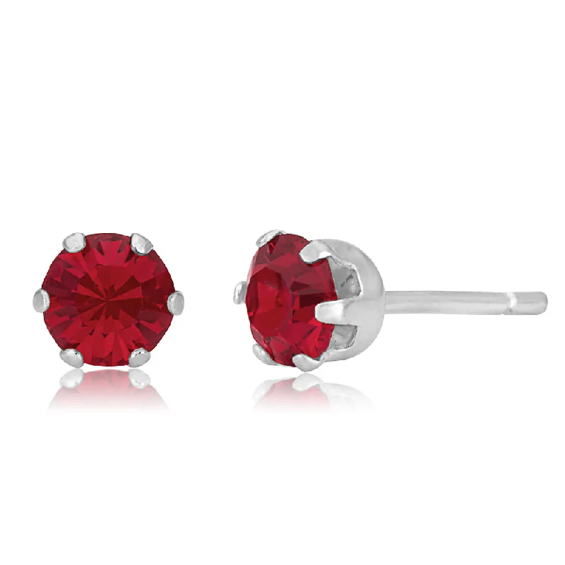 Your Dream Jewelry At Dream Prices Sterling Silver 5mm 6 Claw Red Crystal Studs