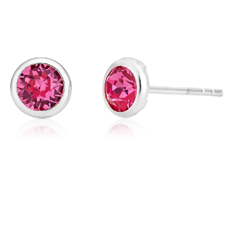 Big Discounts On Elegant Jewelry Collections Limited-Time Offer Sterling Silver 5mm Pink Swarovski Crystal Stud Earrings   *colours may vary*