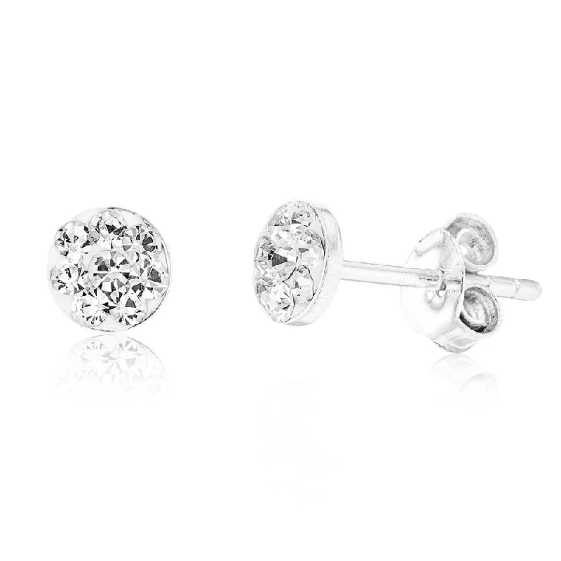 Personalized Jewelry At Special Discount Rates Huge Price Cut Sterling Silver 5mm White Crystal Stud Earrings