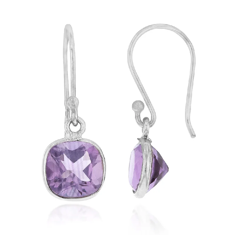 Limited-Stock Jewelry Sale – Shop Before It's Gone Sterling Silver 7mm Amethyst Hook Drop Earrings