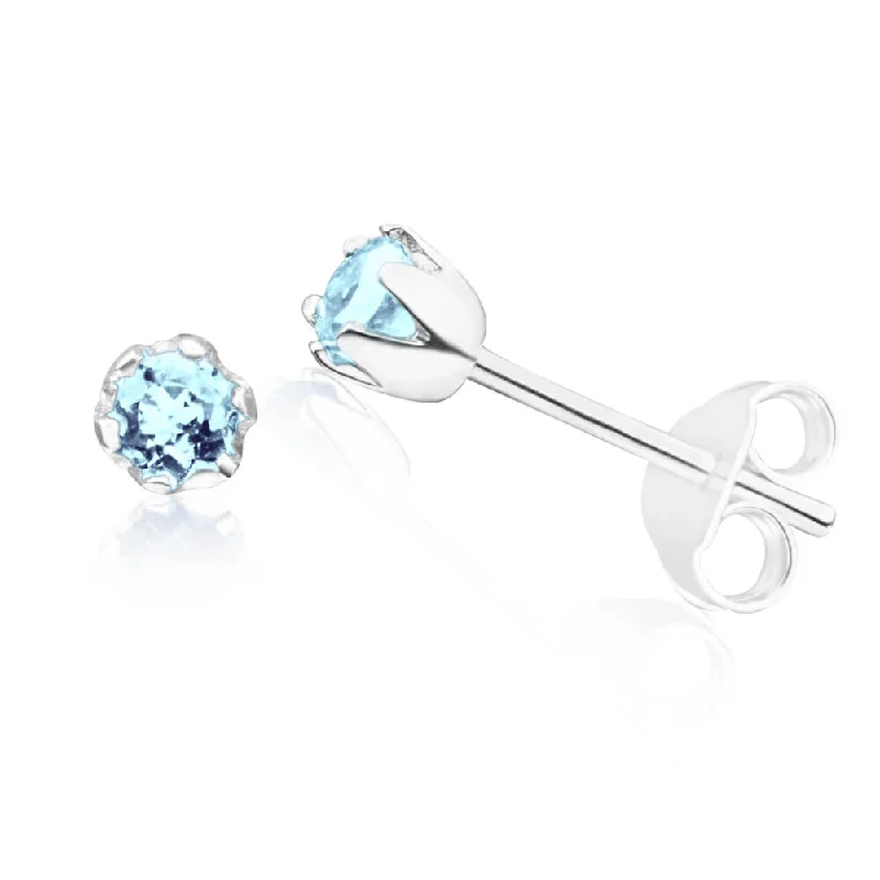 Flash Sale On Stunning Jewelry – Don't Miss Out Trendy Pulse Sterling Silver Blue Topaz Stud Earrings