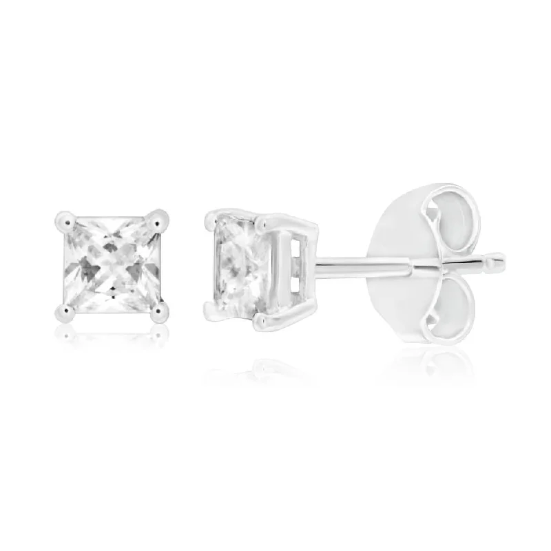 Elegant Rose Gold Jewelry For A Stylish Touch Special Offers Sterling Silver Cubic Zirconia 4mm Princess Cut Stud Earrings