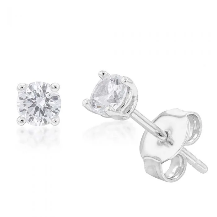 Luxury Jewelry Sale – Elegant Styles At Unbeatable Prices You'Ll Love Us Because Sterling Silver Cubic Zirconia 4mm Solitaire Stud Earrings