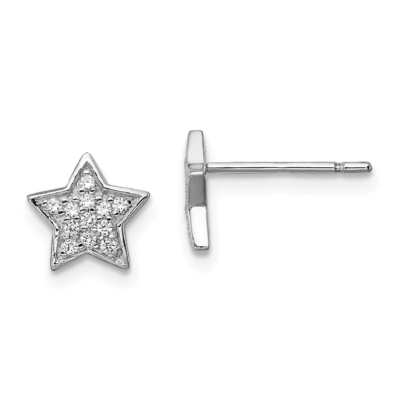 Don't Miss Out On Bestselling Jewelry At Special Prices Hot Trends Sterling Silver Cubic Zirconia 8MM Star Stud Earrings