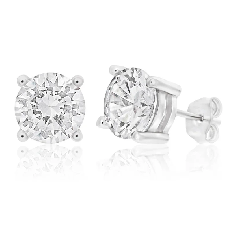 Trending Jewelry Styles Now At Limited-Time Discounts Forward Trendsetter Sterling Silver Cubic Zirconia White 8mm Stud Earrings