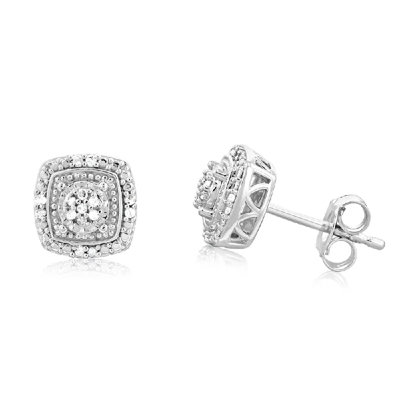 Timeless Elegance Now At Special Discounts Massive Selection Sale Sterling Silver Diamond Stud Earring Set with 30 Brilliant Diamonds