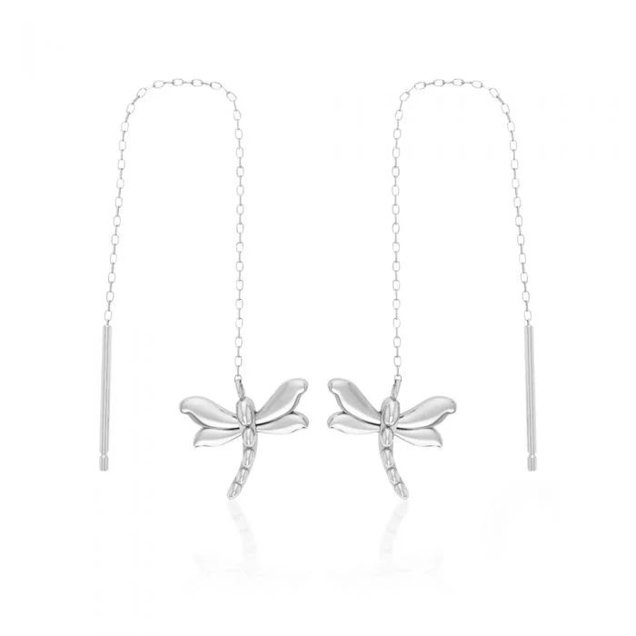 Grab Your Favorite Jewelry At The Lowest Prices Catch Every Fashion Trend Sterling Silver Dragonfly Threader Drop Earrings