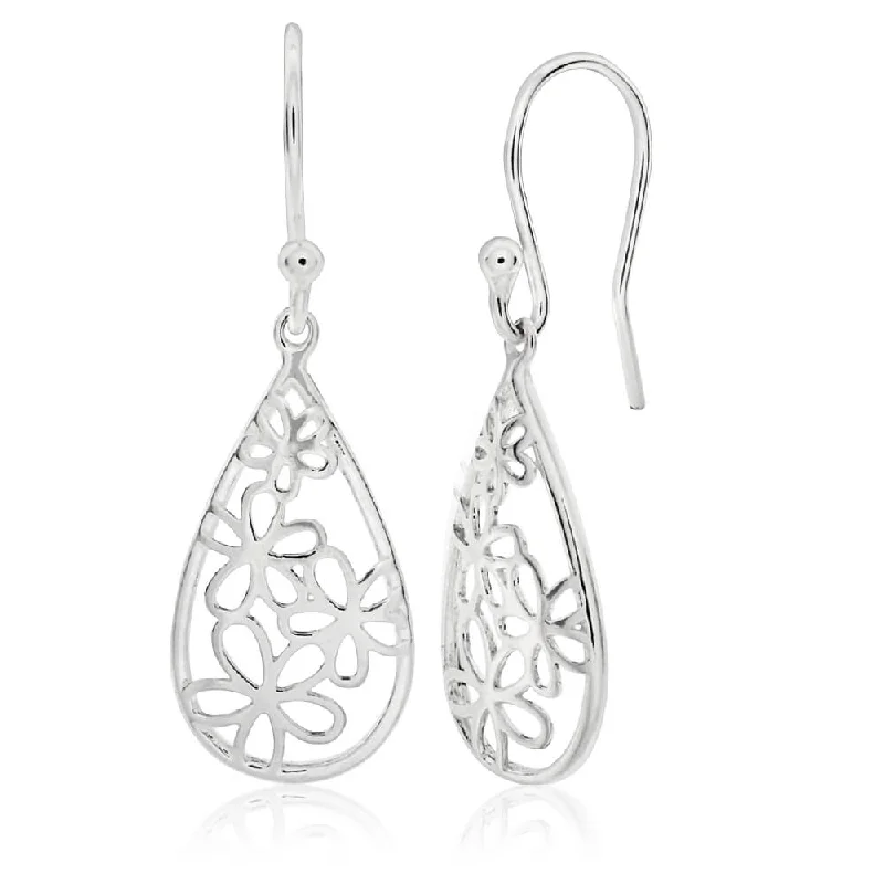 Shop Trending Jewelry With Exclusive Savings New Season Fashion Preview Sterling Silver Fancy Flower Drop Earrings