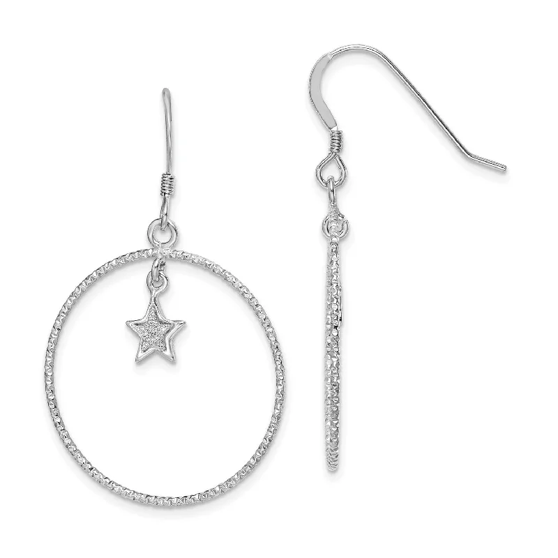 Flash Deals On Fine Jewelry – Shop Before It's Gone Urban Fashion Sterling Silver Glitter Star in Circle Dangle Earrings