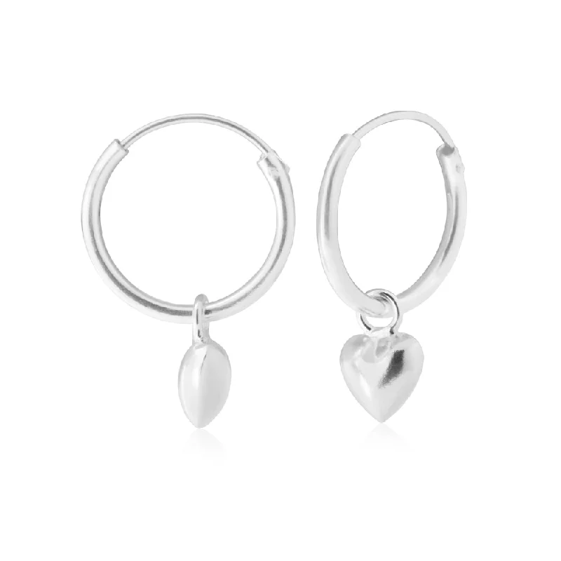 Trending Jewelry Now Available At Exclusive Prices Sterling Silver Heart Drop Hoop Earrings