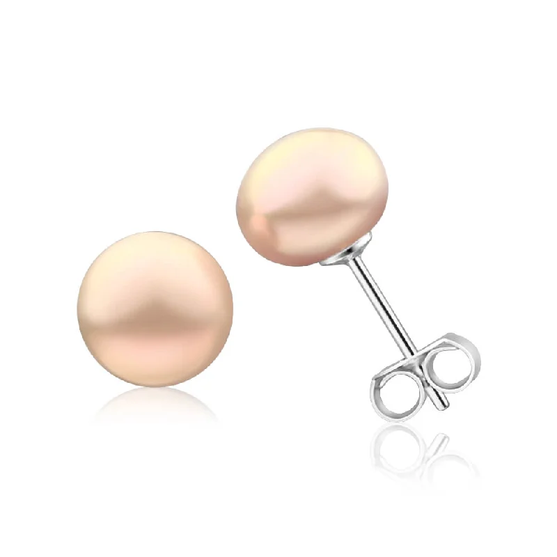 Handmade Pearl Jewelry For Timeless Elegance Flash Sales Sterling Silver Light Pink Freshwater Pearl Stud Earrings