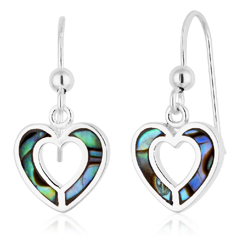 Final Call For Exquisite Jewelry At Reduced Rates Sterling Silver Puava Shell Heart Hook Drop Earrings