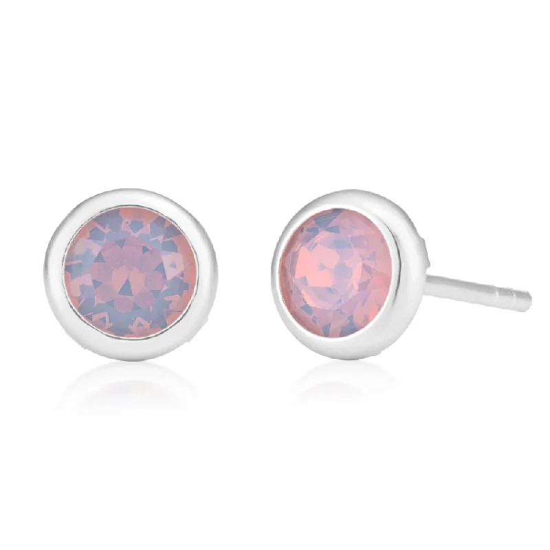 Holiday Jewelry Sale – Perfect Gifts At Great Prices Massive Savings Sterling Silver Swarovski Light Pink Crystal Stud Earrings