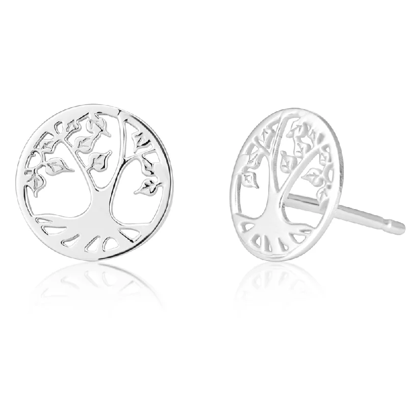 Timeless Elegance, Temporary Discounts – Act Fast Latest Fashion Sterling Silver Tree Of Life 10mm Stud Earrings