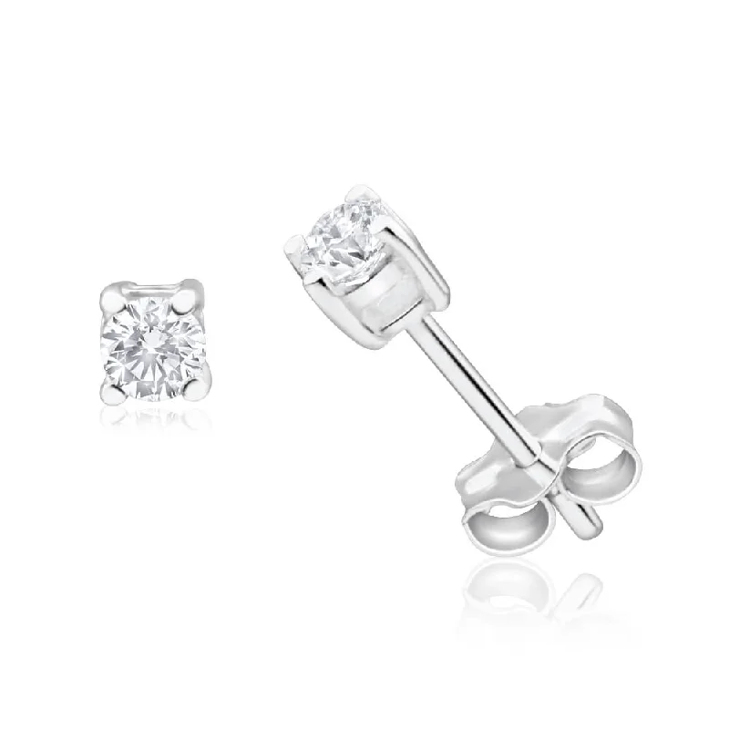 Luxury Handcrafted Jewelry For Elegant Looks Sustainable Fashion Extravaganza Sterling Silver Zirconia 3mm Claw Stud Earrings