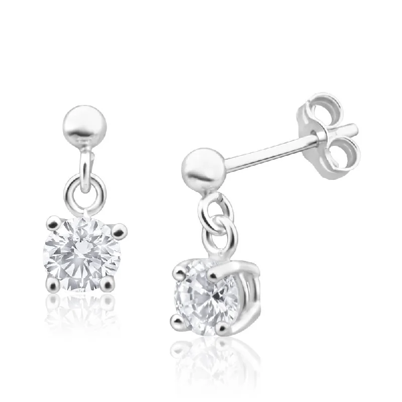 Personalized Jewelry Sale – Unique Pieces At Great Prices Effortless Style, Endless Impact Sterling Silver Zirconia 5mm Claw Drop Earrings