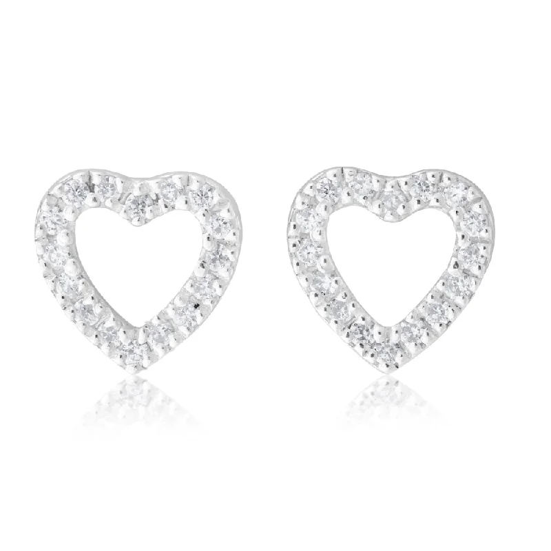 The Ultimate Jewelry Sale – Shop Premium Styles Spring Fashion Sterling Silver Zirconia Open Heart Stud Earrings