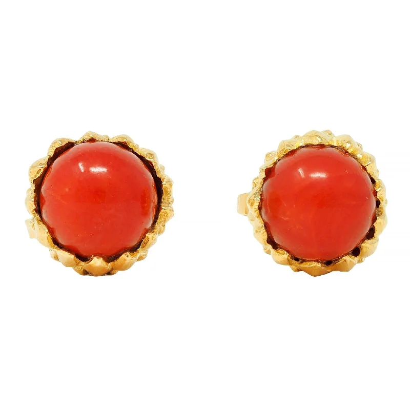 Huge Savings On Timeless Jewelry Collections Shop The Hottest Deals Tiffany & Co. 1960's Carnelian 18 Karat Yellow Gold Vintage Acorn Stud Earrings