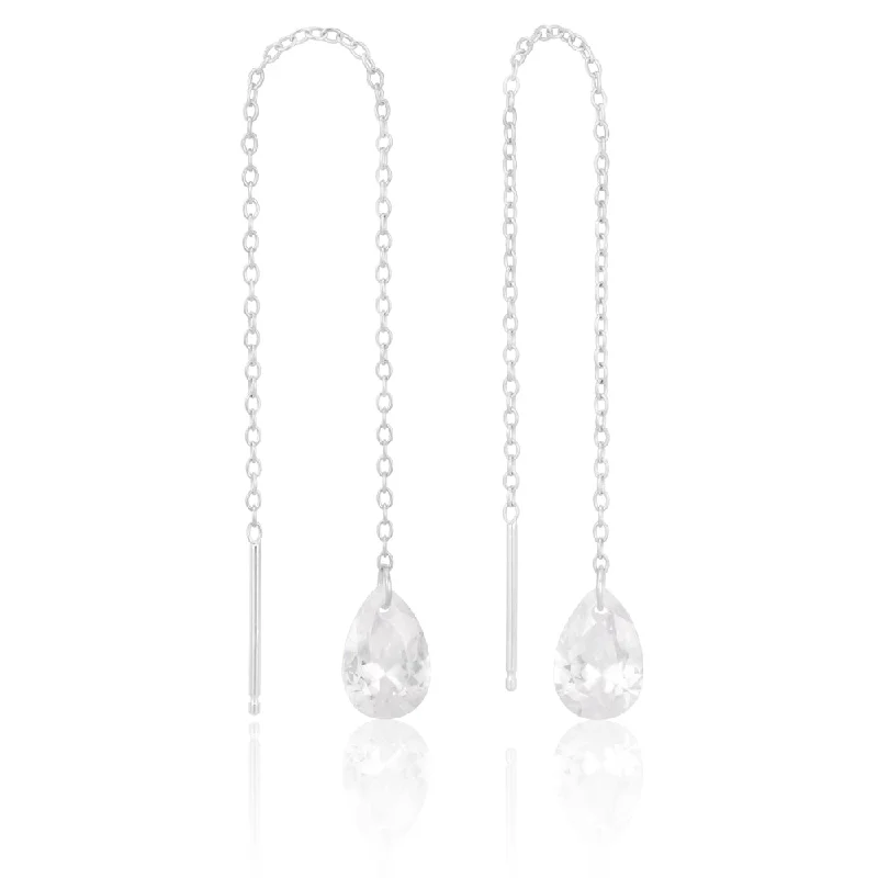 Chic, Trendy, And Affordable Jewelry Sale Trend Alert Zirconia and Sterling Silver Threader Earrings