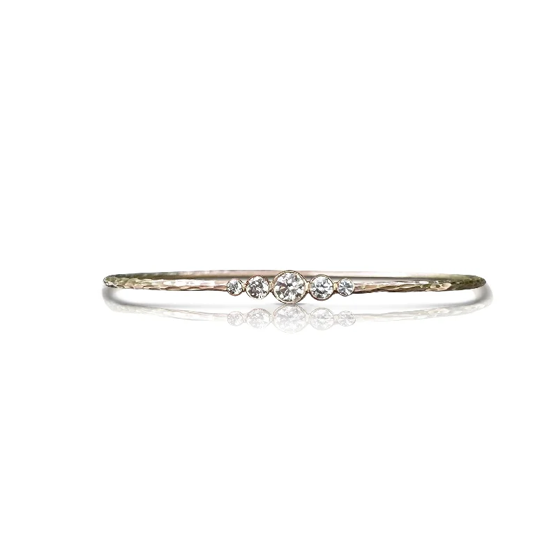 Premium Jewelry At Special Low Prices For A Limited Time Season Offer 14k 5 Diamond Hammered Bezel Bracelet