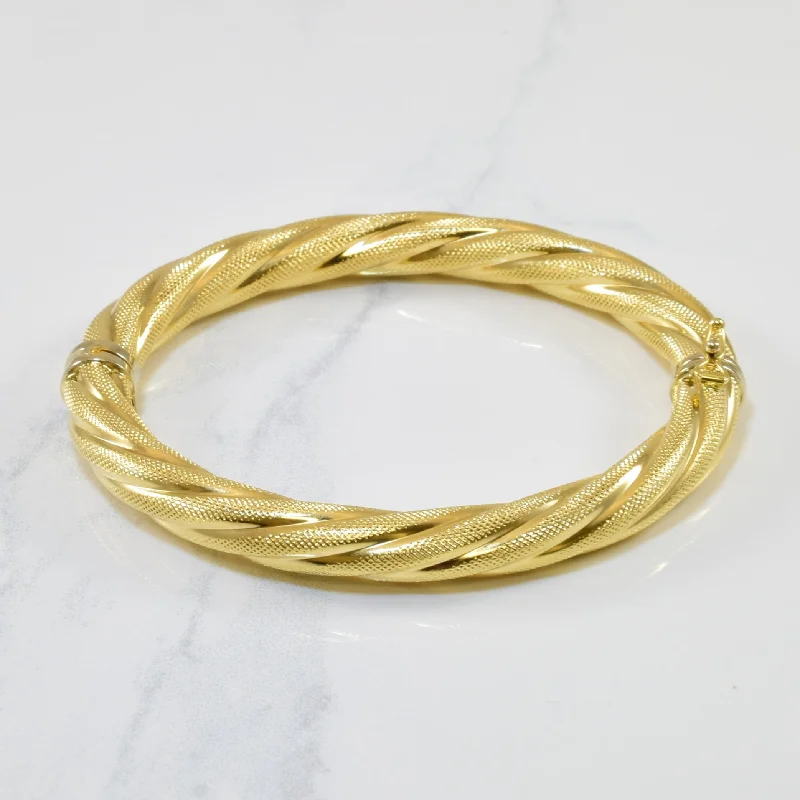 Exclusive Gemstone Jewelry At Special Prices Hollow Yellow Gold Bangle | 9" |