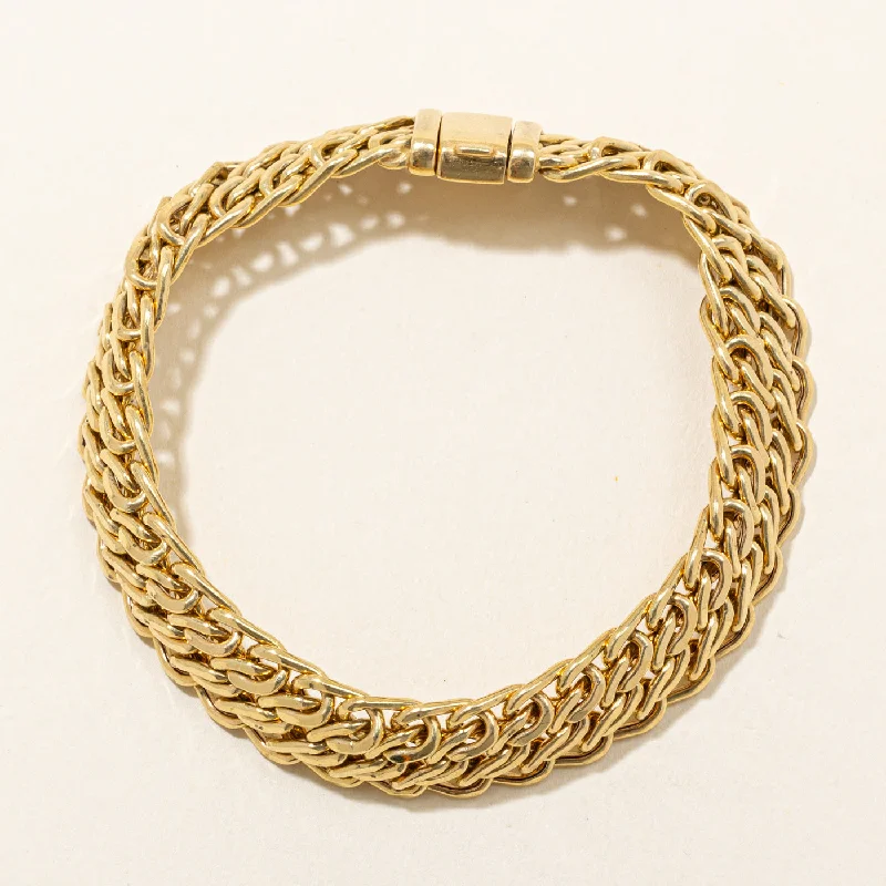 Luxury Jewelry Now At Special Promotional Rates Italian 18k Yellow Gold Triple Curb Chain Bracelet | 7.5" |