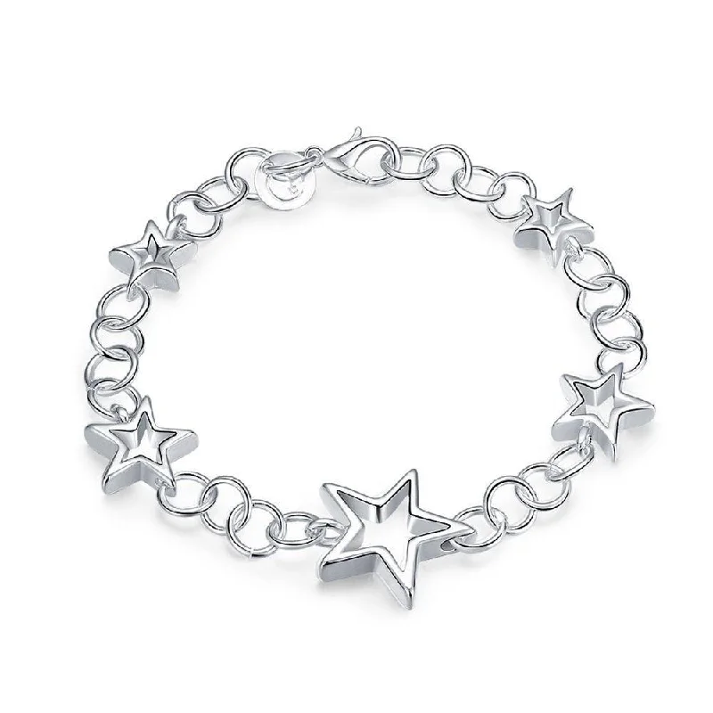 Discounted Luxury Jewelry – Shine Without The Splurge Star Bracelet Sterling Silver Plated